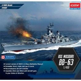 USS Missouri BB-63. Escala: 1/400