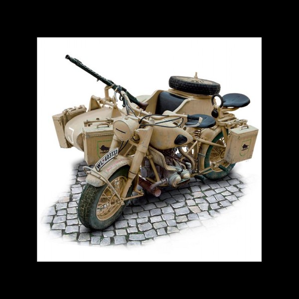 MOTO MILITAR GERMAN MIL. MOTORCYCLE WITH SIDECAR 1:9