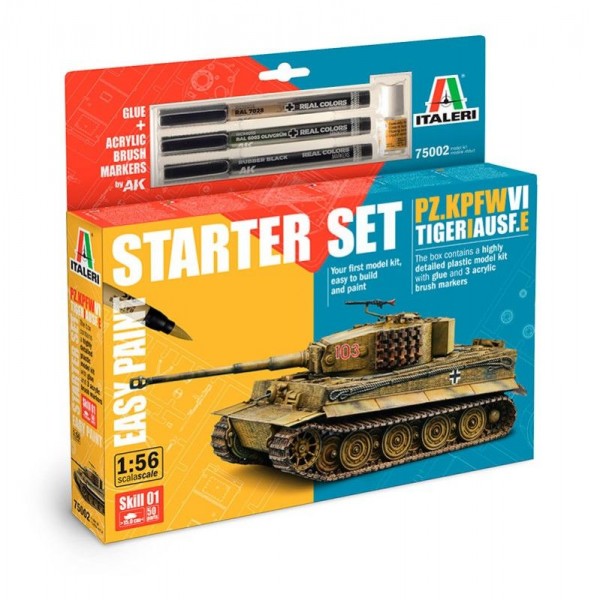 SET CON PINTURAS TANQUE TIGER I AUSF. E STARTER SET - EASY PAINT 1:56