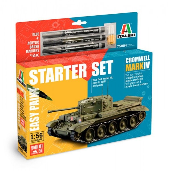 SET CON PINTURAS TANQUE CROMWELL MK. IV STARTER SET - EASY PAINT 1:56 LINE