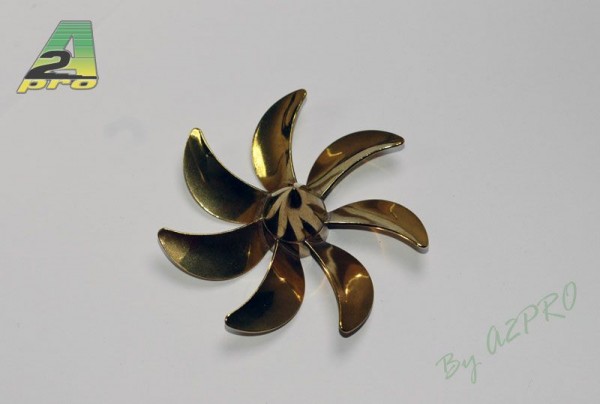 Hélice siete palas latón izquierda 63 mm