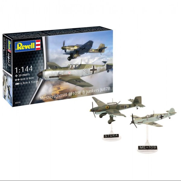 2 AVIONES MICRO WINGS: MESSERSCHMITT BF109E & JUNKERS JU87B 1:144