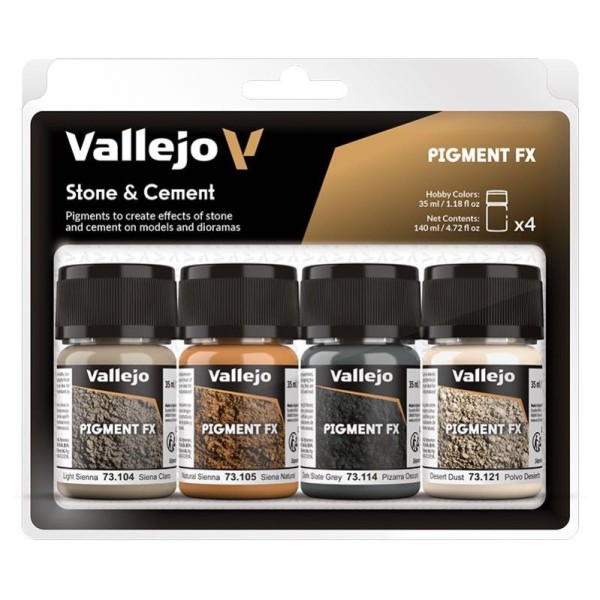 SET 4 PIGMENTS PIEDRA Y CEMENTO 35 ML