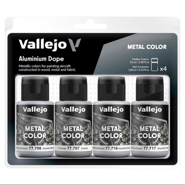 SET 4 METAL COLOR ALUMINIUM DOPE WWI Y WWII 32 ML