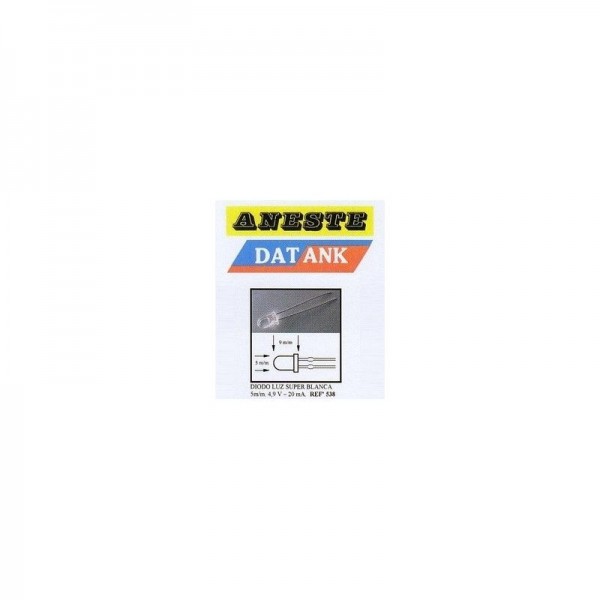 Diodo luz súper blanca 5 mm