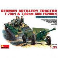Tanque German Artillery Tractor T-70 (r) & Gun w/Crew, escala 1/35