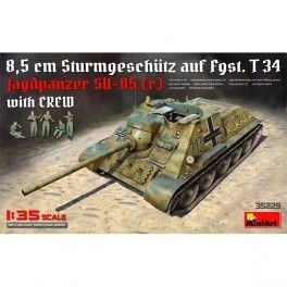 Tanque Jagdpanzer SU-85(r) + Tripulación  Escala: 1/35