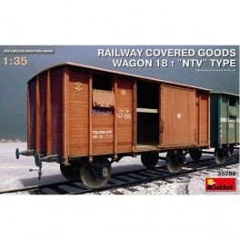 Vagón Railway Covered Goods 18t NTV. Escala: 1/35