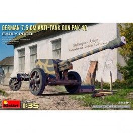 German 7.5cm Anti-Tank Gun PaK 40. Early Prod. Escala 1/35