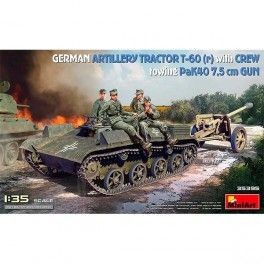 German Artillery Tractor T-60  w/PaK40 Gun & Crew escala 1/35