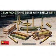Munición 7.5cm Pak40 Ammo Boxes With Shells Set 1. Escala 1/35