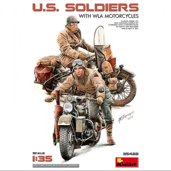 FIGURAS U.S. SOLDIERS W/ WLA MOTORCYCLES 1/35