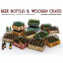 Accesorios  Beer Bottles & Wooden Crates, escala  1/35