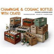 Accesorios Champagne & Cognac Bottles w/Crates, escala 1/35