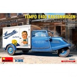 Tempo E400 Kastenwagen 3Wheel Delivery Box Track. Escala 1/35
