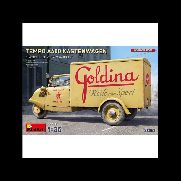 FURGONETA TEMPO A400 KASTENWAGEN 3-WHEEL DELIVERY BOX TRUCK 1/35