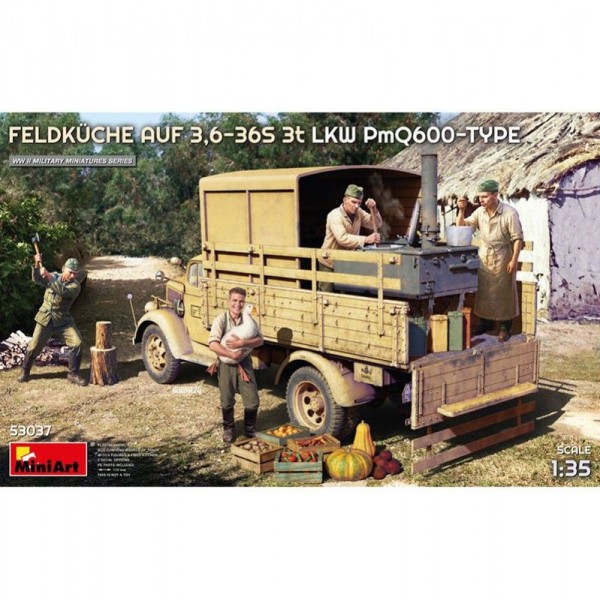 CAMIÓN + FIGURAS FELDKUCHE AUF 3,6-36S 3T LKW PMQ600-TYPE 1:35